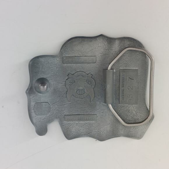 Cowboys Stay in the Saddle Longer Red Blue Enamel Belt Buckle - Picture 5 of 8